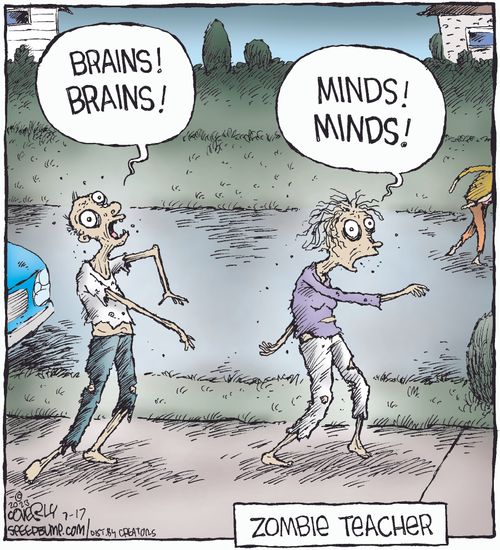 Zombie teacher.