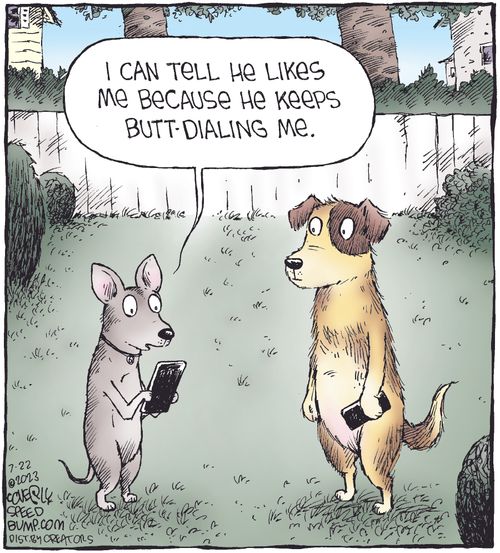 "I can tell he likes me because he keeps butt-dialing me."