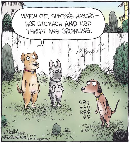 "Watch out, Simone's hangry - her stomach AND her throat are growling."