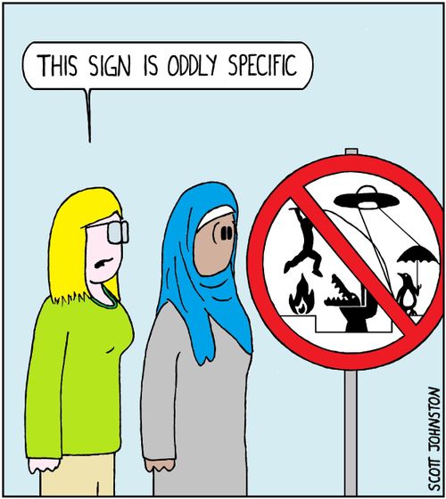 "This sign is oddly specific."