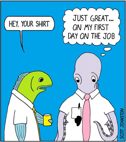 "Just great...on my first day on the job."