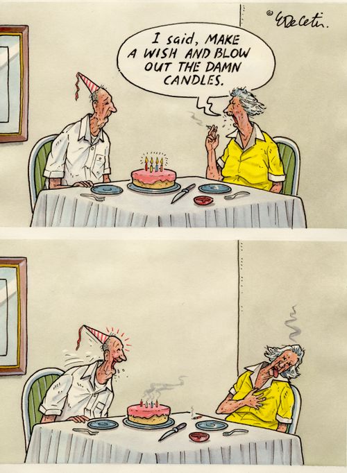 "I said, MAKE A WISH AND BLOW OUT THE DAMN CANDLES."