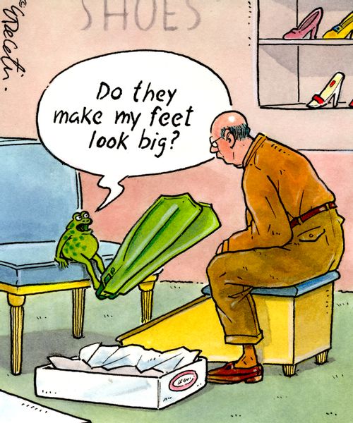 "Do they make my feet look big?"