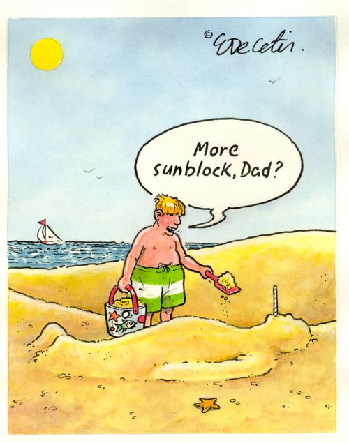 "More sunblock, Dad?"