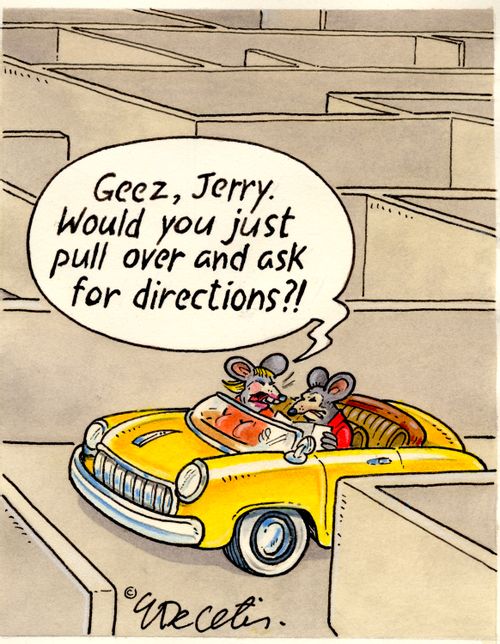 "Geez, Jerry. Would you just pull over and ask for directions?!"