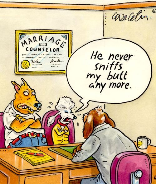 "He never sniffs my butt anymore."