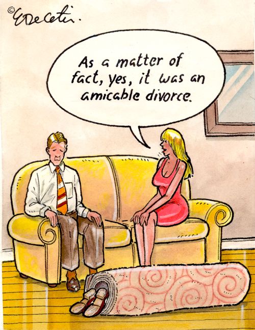 "As a matter of fact, yes, it was an amicable divorce."