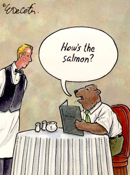 "How's the salmon?"