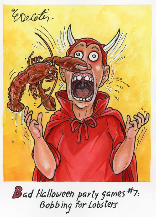 Bad Halloween party games #7: Bobbing for Lobsters