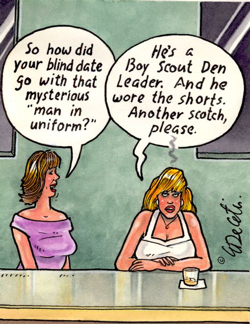"So how did your blind date go with that mysterious "man in uniform"?"