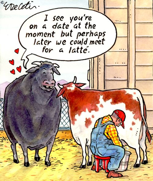 "I see you're on a date at the moment but perhaps later we could meet for a latte."