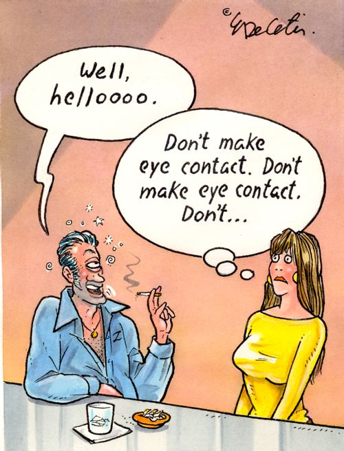 "Don't make eye contact. Don't make eye contact. Don't...."