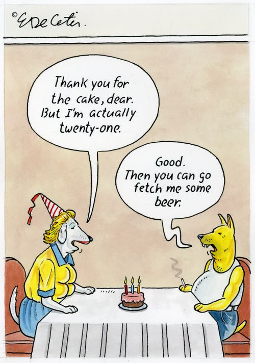 "Thank you for the cake, dear. But I'm actually twenty-one."