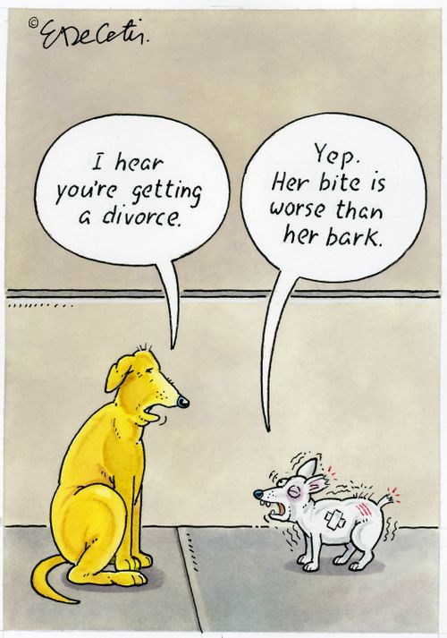 "I hear you're getting a divorce."