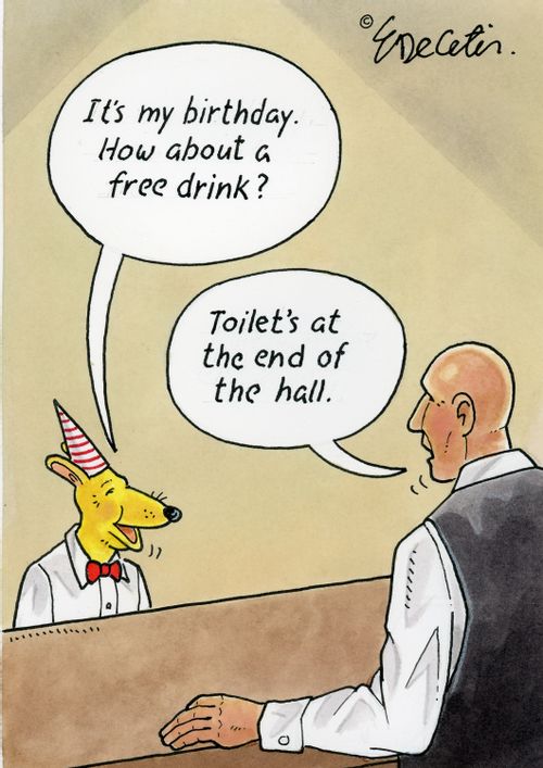 "It's my birthday. How about a free drink?"