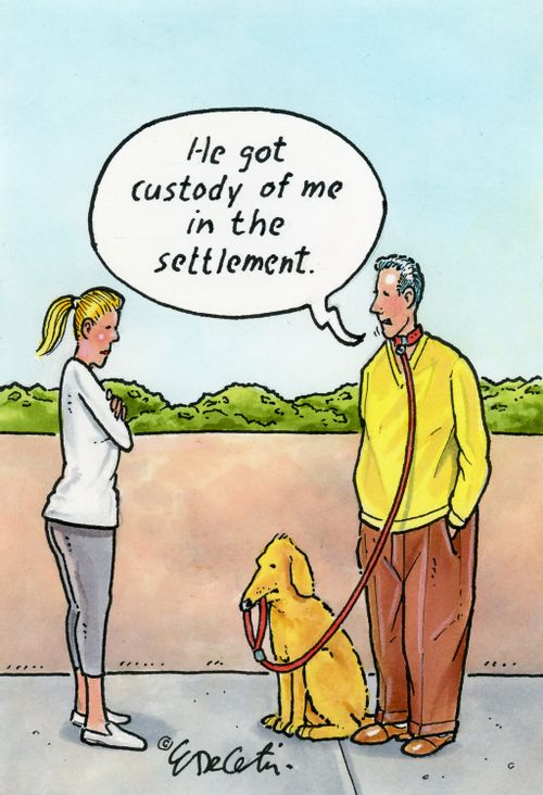 "He got custody of me in the settlement."