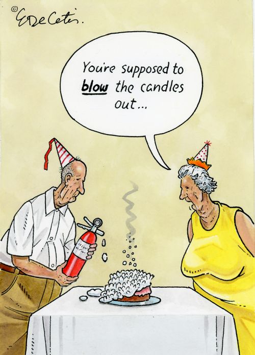 "You're supposed to BLOW the candles out..."