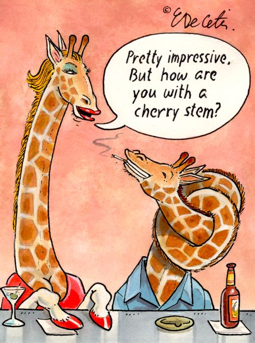 "Pretty impressive. But how are you with a cherry stem?"