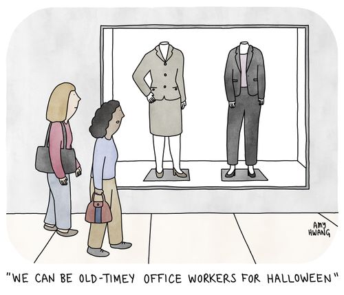 "We can be old-timey office workers for Halloween."