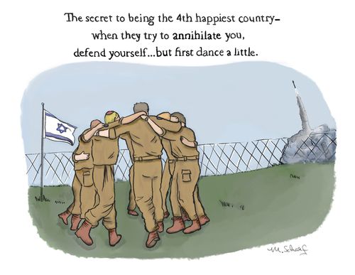 The secret to being the 4th happiest country - when they try to annihilate you, defend yourself...but first dance a little.