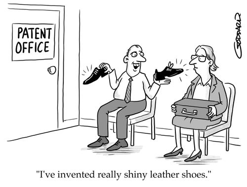 "I've invented really shiny leather shoes."