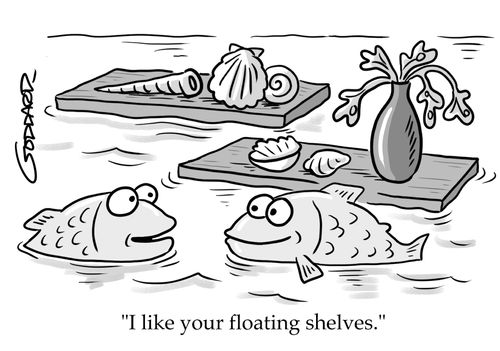 "I like your floating shelves."