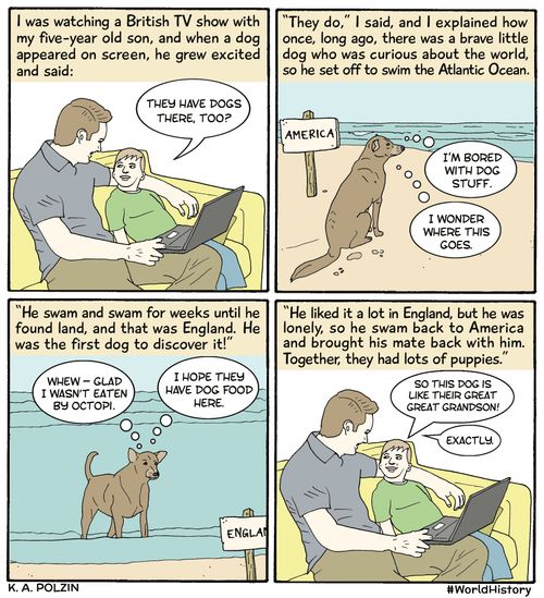 "They have dogs there, too?"