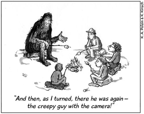 "And then, as I turned, there he was again - the creepy guy with the camera!"