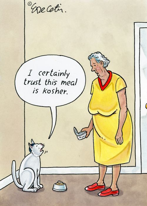 "I certainly trust this meal is kosher."