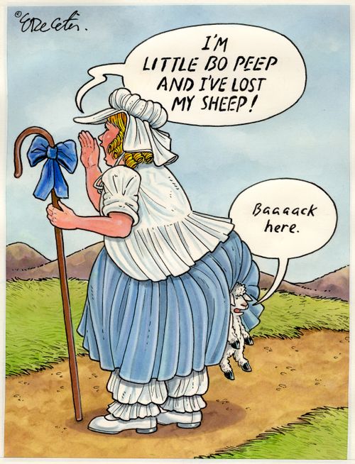 "I'm Little Bo Peep and I've lost my sheep!"