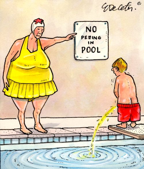"No peeing in pool"