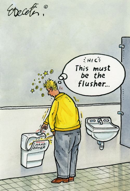 "Hic! This must be the flusher.."
