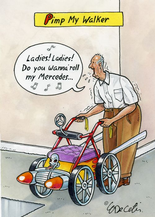 "Ladies! Ladies! Do you wanna roll my Mercedes..."