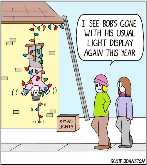 "I see Bob's gone with his usual light display again this year."