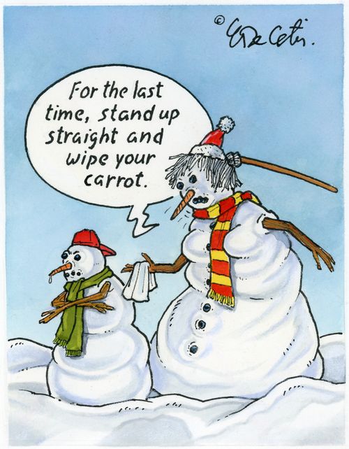 "For the last time, stand up straight and wipe your carrot."
