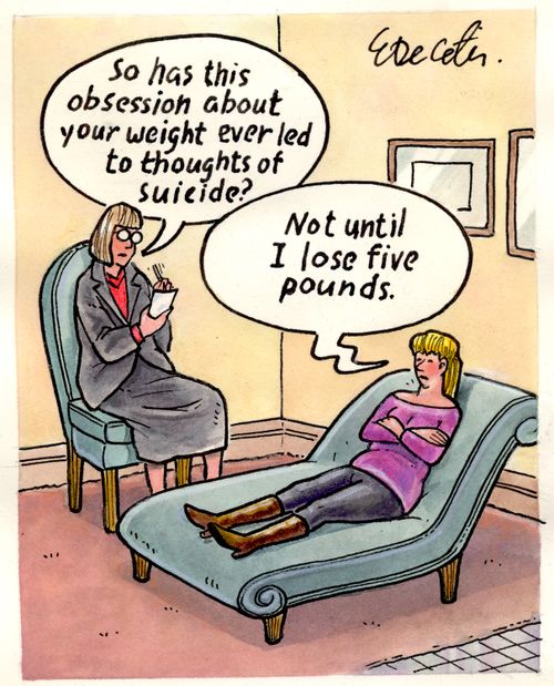 "So has this obsession about your weight ever led to thoughts of suicide?"