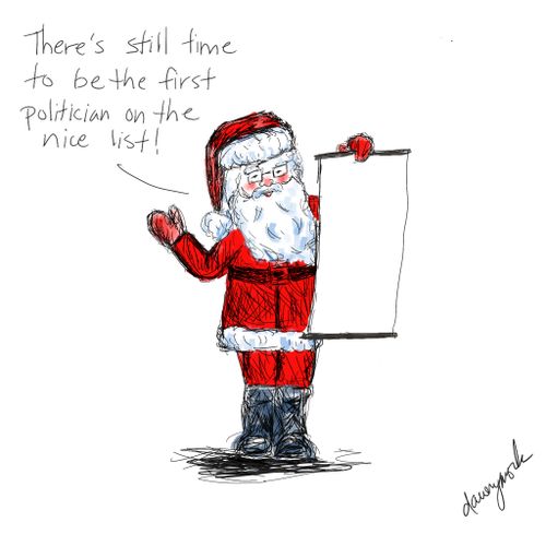 "There's still time to be the first politician on the nice list!"