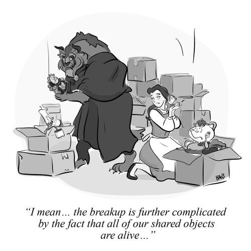 "I mean...the breakup is further complicated by the fact that all our shared objects are alive...."