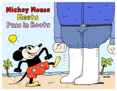 Mickey Mouse Meets Puss in Boots