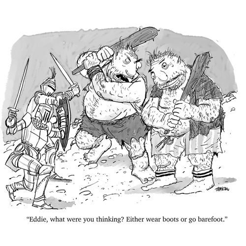 "Eddie, what were you thinking? Either wear boots or go barefoot."