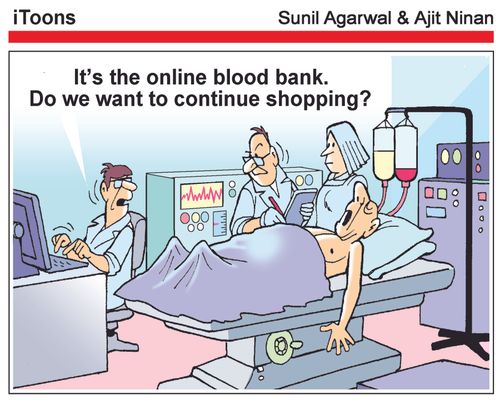 "It's the online blood bank. Do we want to continue shopping?"