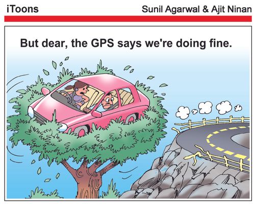 "But dear, the GPS says we're doing fine."