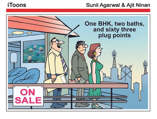 "One BHK, two baths, and sixty three plug points."