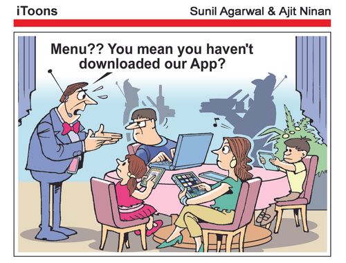 "Menu?? You mean you haven't downloaded our App?"