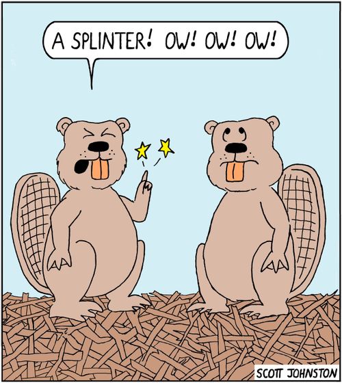 "A splinter! Ow! Ow! Ow!"