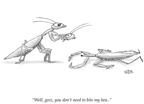 "Well, geez, you don't need to bite my hea.."