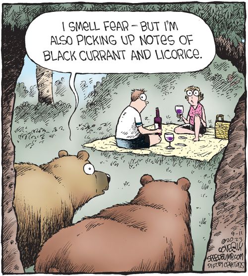 "I smell fear - but I'm also picking up notes of blackcurrant licorice."