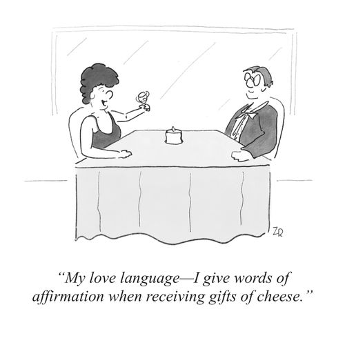 "My love language - I give words of affirmation when receiving gifts of cheese."