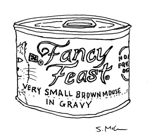 Fancy Feast. Very small brown mouse in gravy.