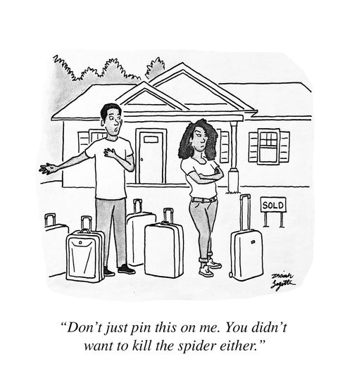 "Don't just pin this on me. You didn't want to kill the spider either."